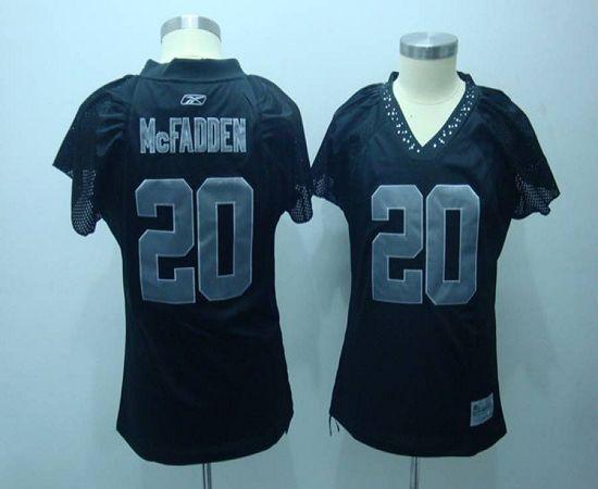 Raiders #20 Darren McFadden Black Women's Field Flirt Stitched NFL Jersey
